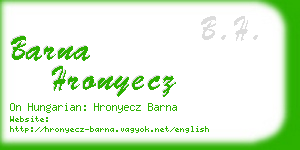 barna hronyecz business card